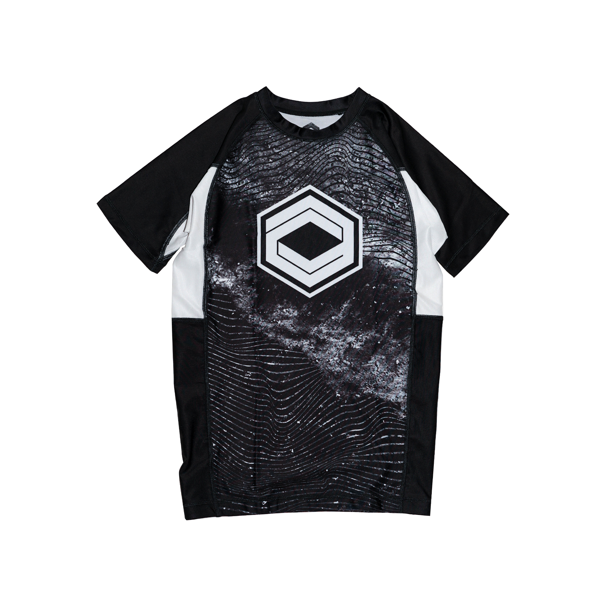 DISTORTED WATERS S/S RASHGUARD